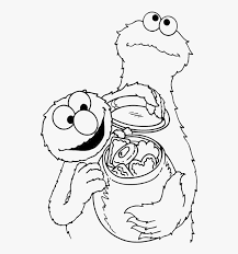 Printable cookie monster coloring pages for kids. Cookie Monster Share Cookies Coloring Page Elmo Line Drawing Hd Png Download Kindpng