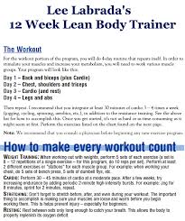 Lee Labradas 12 Week Lean Body Trainer Summary Lean Body