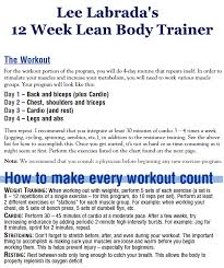 Lee Labradas 12 Week Lean Body Trainer Summary Lean Body