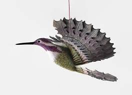 Handmade Bird Mobile Wood Carving Costa S Hummingbird Carved Wood Bird 5th Anniversary Gift Fan Bird Carved Hummingbird Home Decor Art Bird Mobile Wood Bird Indie Gifts