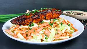 Bbq Lachs Mit Coleslaw Lachs Rezept Low Carb Rezepte Leckere Low Carb Rezepte