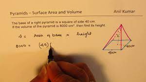 We did not find results for: Find Height Of Square Pyramid With Given Base Area And Volume Youtube