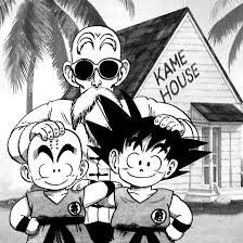 Click the wallpaper to view full size. Dragon Ball Goku Krillin Master Roshi Kame House Vintage Rate
