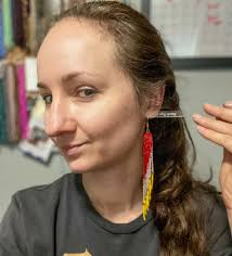 Chiefs Beaded Fringe Earrings: Red, White & Yellow Team Colors