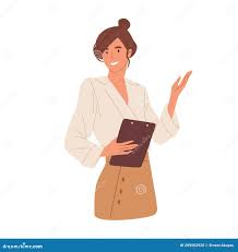 用手指指示和展示sm. 微笑的秘书或商务女子解释和演示向量例证- 插画包括有平面, 成人: 209563920