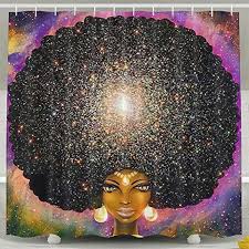 Black Art Shower Curtains Bestsc Mildew Resistant White Shower Curtains African American Black Woman Painting Art Bath Curtain Liner Waterpro Afrocentric Art Black Art Black Artwork