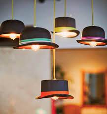 Matthew Parker Events Crafted Lighting Fixtures For A Speakeasy Themed Wedding Using Hats From A Party Supply Store Decorative Ribbon Corded Wire And Filamen Light Crafts Kitchen Lighting Design Ceiling Decor