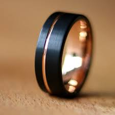 Black And Rose Gold Wedding Band Black Gold Ring Gold Wedding Band Gold Men S Ring Etsy Black Gold Ring Pink Morganite Engagement Ring Gold Wedding Band
