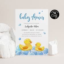 Editable Rubber Duck Baby Shower Invite, Rub-a-dub-dub Shower Invitation,  Rubber Ducky Baby Shower, Duckie Baby Shower Printable, S20