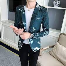 Simply look for a masculine flower arrangement so that they can carry it home with pride, instead of hiding it under their suit jacket until they are home. Flowers Men Blazer Floral Mens Suits Tuxedos Mens Blazer Jacket Wedding Suits For Men White Black Green Blazers Aliexpress
