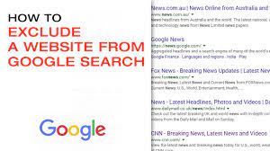 How to exclude website from google search. How To Exclude A Website From Google Search Youtube