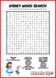 How do i print a crossword puzzle? Words Up Disney Word Search