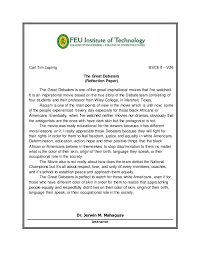Apa format writing numbers in text. The Great Debaters Reflection Paper
