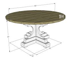 By walker edison furniture co. Diy 60 Inch Round Pedestal Table Overall Dimensions Her Tool Belt