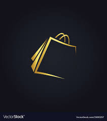 Black And Gold Logo Template Shopping Bag Gold Logo Vector Image On Vectorstock In 2020 Logo Design Video Shop Logo Design Logo Design Coffee