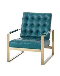 Abruzzo black leather tufted chair with brown legs. Dandy Teal Tufted Leather Accent Chair