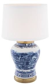 Ceramic implies that to create the lamp clay was molded and heated to form the shape. Casa Padrino Luxury Ceramic Table Lamp White Blue 28 X 45 X H 74 5 Cm Luxury Quality