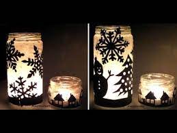 Make a beautiful pastel candle holder like this one using chalk paint. Christmas In A Jar Diy Candle Holder Christmas Decorations Youtube