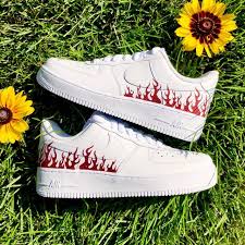 Red Flame Air Force 1 The Custom Movement Air Force Nike Air Force Sneaker Air Force 1