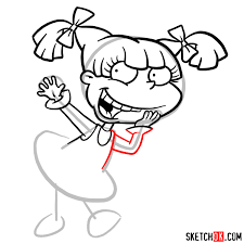 How to draw a pickle step by step. How To Draw Angelica Pickles Rugrats Sketchok Easy Drawing Guides