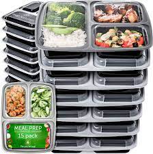 50 pack 38 oz meal prep containers reusable food storage disposable plastic. Meal Prep Boxen 3 Fach 15 Pack Wiederverwendbar Essensbox Food Prep Boxen Lunchbox Luftdichter Deckelverschluss Mikrowellengeeignet Spulmaschinenfest Re Usable Food Container Meal Prep Box Amazon De Kuche Haushalt Wohnen