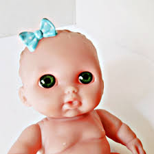 Berenguer Baby Doll 18 14 Girl Doll, 8.5 Inches, Glass Green Eyes, Movable  Head Arms and Legs, Hair Bow Realistic Life Like Baby Doll Toy