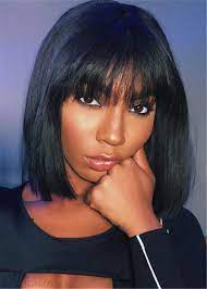 Simple wrap with chinese bangs crochet straight hair chinese. Amazon Com China Bang Bob Wig 80 Density Short Straight Bob Wig With Bangs Human Hair Machine Made Non Lace 1b Natural Black 10 Inches Beauty Personal Care