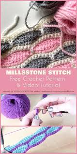Millstone Stitich Free Pattern And Video Tutorial Crochet Crochet Stitches Tutorial Knitting