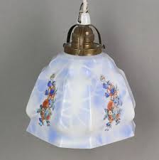 Old 1920s or 1930 deco vintage ceiling light fixture with a glass shade. 1930s Ceiling Lamp Lighting Lamps Ceiling Lights Auctionet
