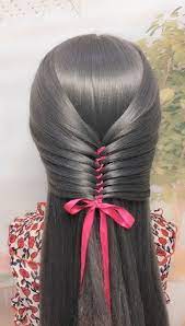 hair style knitting skills with ribbons video styles ribbon hairstyle long face shape hairstyles