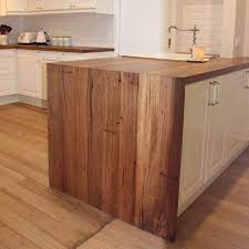Timber Revival Recycled Timber Benchtops With Waterfall Edge We Re Specialists Of Recycled An Timber Benchtop Kitchen Timber Kitchen Wooden Benchtop Kitchen