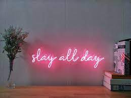 New Slay All Day Neon Sign For Bedroom Wall Home Decor Artwork Light With Dimmer Neon Sign Bedroom Neon Signs Wall Decor Bedroom