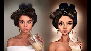 Cartoon Drawing Of Selena Gomez Speed Painting By Milou Baars By Milou Baars