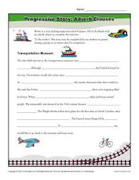 Progressive Story Adverb Clauses Clause Worksheets Adverbs Worksheets Problem Solving Worksheet