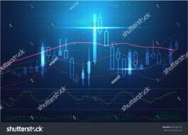 Vector Stock Charts Market Analysis Blue Stock Vector