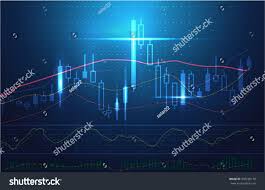 vector stock charts market analysis blue stock vector