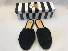 Camel Toes Black Bow Sandals Women's Size 7 Poppy Flats Open Toe NEW | eBay