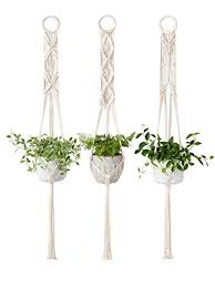 Modern circular hanging plant stand & planter: Mkono 3 Pcs Macrame Plant Hanger Indoor Outdoor Hanging Planter Basket Jute Rope Modern Boho Home Decor Hanging Planters Gardening