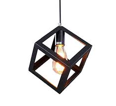 Single pendants can also be grouped and suspended at various heights for a bold statement. Citra Ac110v E26 E27 Single Head Vintage Black Metal Square Cube Shape Hanging Light Pendant Ceiling Light Lamp No Buy Online In Angola At Angola Desertcart Com Productid 64649376