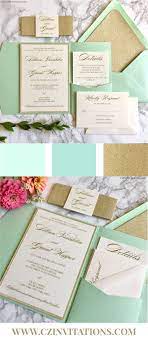 Mint And Gold Glitter Pocket Wedding Invitations With Glitter Etsy Pocket Wedding Invitations Minted Wedding Invitations Glitter Invitations