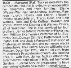 Obituary for Margaret TUCK
