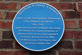The Spennymoor Settlement Blue Plaque.