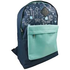 Tyler Pvc School Bag Backpack 400x300x140mm Game Over Aqua