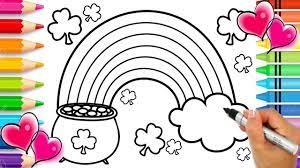 Patrick's day pdf coloring books from primarygames. Saint Patricks Day Rainbow And Pot Of Gold Coloring Page Printable Saint Patricks Day For Kids Youtube