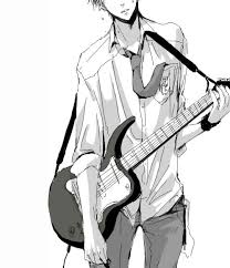 Black And White Anime Boy With Guitar Pin By A F C Animefanclub On Manga Boys Anime Guys Anime Boy Anime