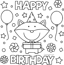 Discover lovely happy birthday coloring pages that are popular among kids to give to their beloved parents on their special day. Fox Wishes Happy Birthday Coloring Page Coloringall