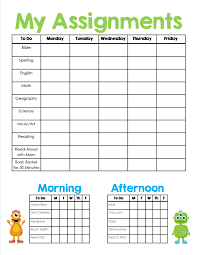 FREE Printable Daily Assignment Sheets
