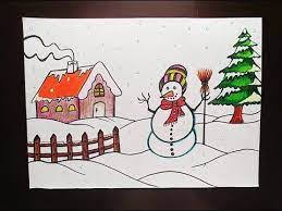 Winter season hand drawn elements premium vector | how to. How To Draw Easy Winter Season Scenery Scenery Drawing Snowfall Scenery Youtube Winter Drawings Drawings Scenery Drawing For Kids