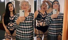72-year-old grandma wears granddaughter's VERY sexy S&M lingerie in 'Flip  the Switch' TikTok video | Daily Mail Online