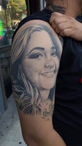 His Mom's Portrait, Bringing skin to life one portrait at a time 🎨💉  Realism that speaks louder than words!, ., ., ., #PortraitTattoo  #RealismTattoo #InkedPortraits #TattooArtistry #SoCalTattoos ...